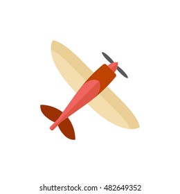 Vintage airplane icons in flat color style.