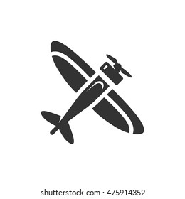 Vintage airplane icons in single color. Aviation transportation take-off travel passenger
