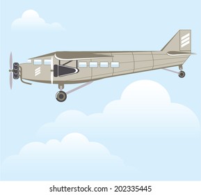 Vintage Airplane illustration vector
