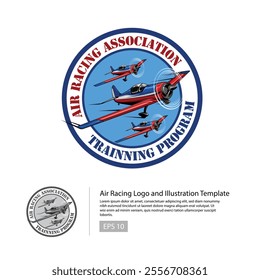 Vintage airplane logo template design or air racing vector logo template-editable vector illustration.