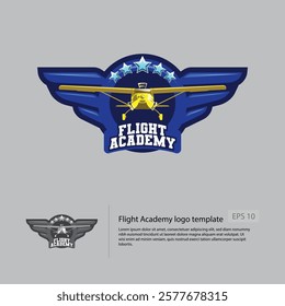 Vintage airplane logo template design or air racing vector logo template-editable vector illustration.