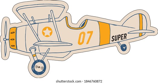 Vintage airplane pattern vector design.