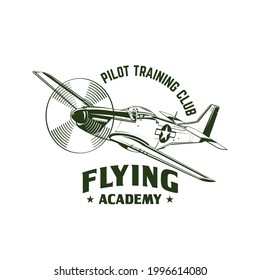 Vintage Airplane vector illustration, perfect for tshirt design and airshow event logo