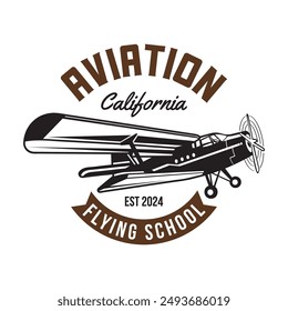 Vintage Airplane vector illustration, perfect for t shirt and flying school logo design 