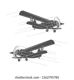 vintage airplane vector logo design elements