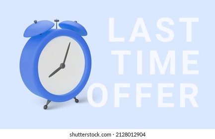 Vintage alarm clock. Concept sale banner. Vector illustration