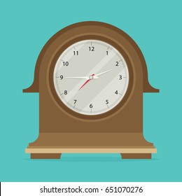 Vintage Alarm clock icon. Flat design style.