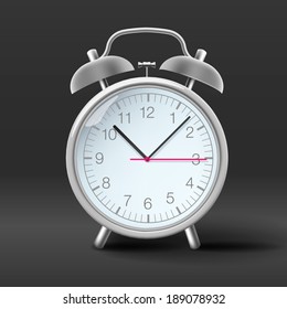 Vintage alarm clock, vector image. 