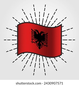 Vintage Albania National Flag Illustration
