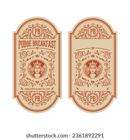 Vintage alcohol labels. Tequila, whiskey and rum, bourbon and gin, beer, wine and cognac drink bottle labels with vector thin line ornaments of grapevine, hops and barley, craft beverage emblems ETC.