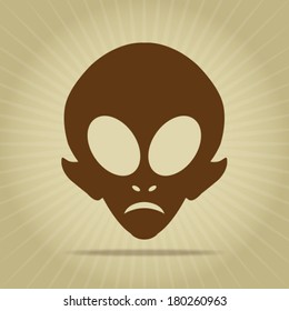 Vintage Alien Head Silhouette