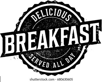 Vintage All Day Breakfast Menu Stamp