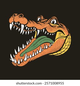 Vintage Alligator head vector, alligator t shirt design, vector and illustration