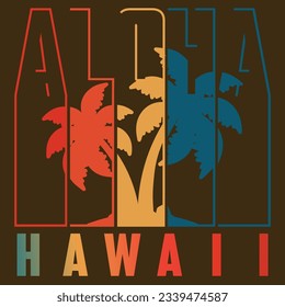Vintage aloha hawaii illustration, Best creative design for poster, t-shirt design.