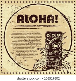 Vintage Aloha Tiki Illustration