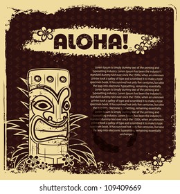 Vintage Aloha Tiki Illustration