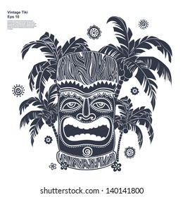 Vintage Aloha Tiki illustration