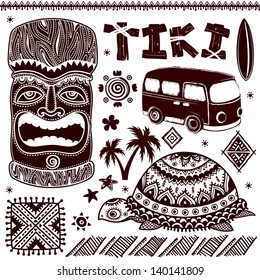 Vintage Aloha Tiki illustration