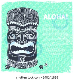 Vintage Aloha Tiki illustration