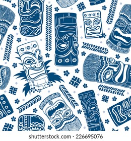 Vintage Aloha Tiki seamless pattern for your business