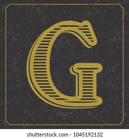 Vintage alphabet font design  handcrafted vector collection