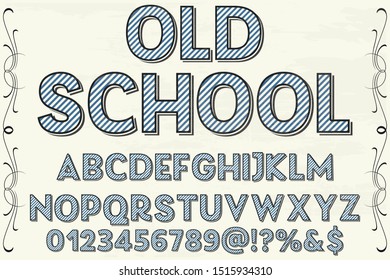 vintage alphabet Font Script Typeface handcrafted handwritten vector label design old style.Shadow Effect.vintage Hand Drawn.Retro Typography.Vector Illustration.
