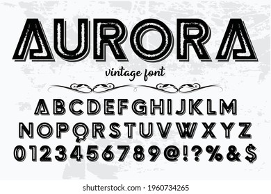 vintage alphabet font, typeface design, gray style background