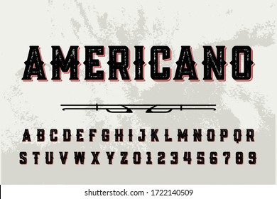 fuente de alfabeto vintage, vector de tipo, estilo negro 