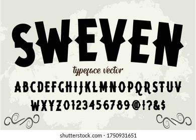 vintage alphabet font, typeface vector, new design black style background 