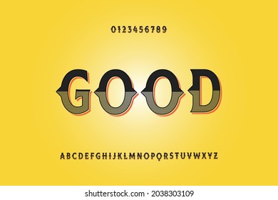 vintage alphabet font, yellow and  black style, typeface design, classic lettering