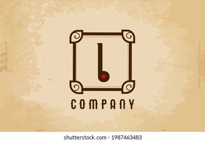 vintage I alphabet letter logo icon for company and business. Creative design for corporate