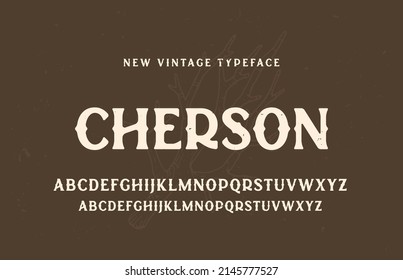 Vintage alphabet letters sans font. classic typography fonts regular uppercase, lowercase