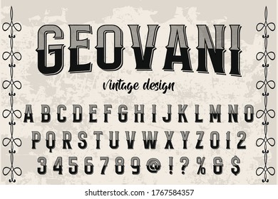 vintage alphabet, modern design, typeface vector, white style background