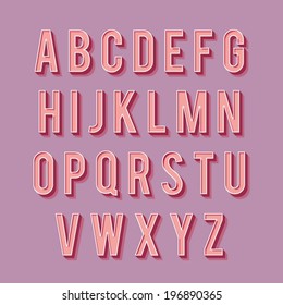 Vintage alphabet. Retro type font. 3d letters. Vintage letters for your design. Vector illustration EPS10