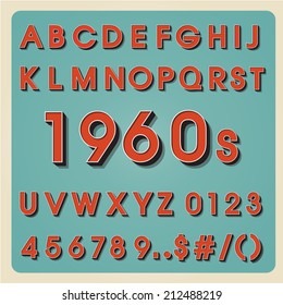 Vintage alphabet. Retro type font. 3d letters. Typography for your design. Vector illustration EPS10
