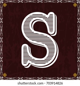vintage alphabet typeface font and monogram floral lettering label design named s