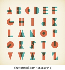 vintage alphabet typography font on textured paper. vector design.