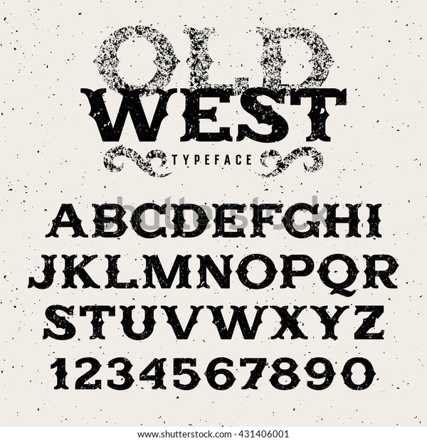 Vintage Alphabet Wild West Style Retro Stock Vector (Royalty Free ...