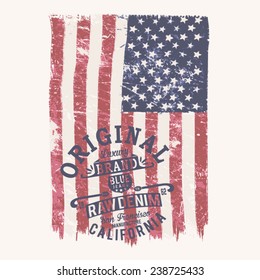 Vintage america denim typography, t-shirt graphics, vectors