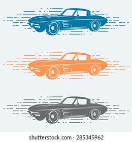 Vintage American car vector