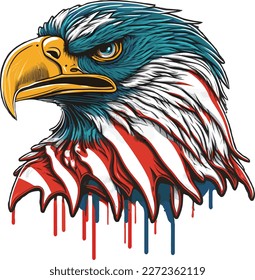 Vintage American Flag with Bald Eagle Vector Tee Design - The Ultimate Symbol of Freedom