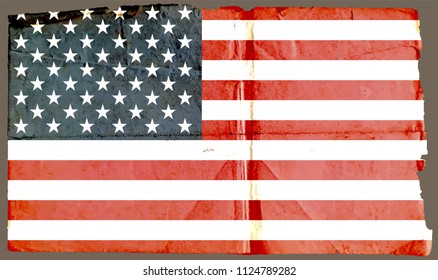 Vintage American flag.USA flag in grunge style.