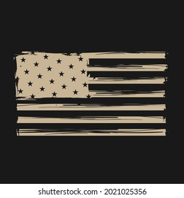 Vintage American flag, love america, vector Design