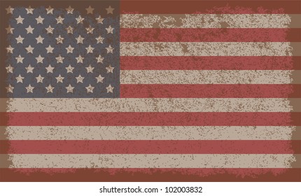 Vintage American Flag. Vector