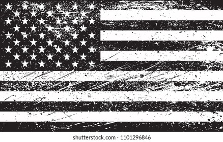 Vintage American flag.Grunge flag of USA.