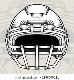 Vintage American Football Helmet Vector. Premium vector