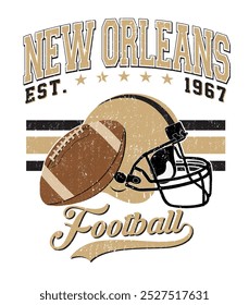 Vintage American Football Jeans Impressão para camiseta ou vestuário. Old School Vetor Graphics for Fashion and Print (Gráficos vetoriais antigos para moda e impressão). Retrô-arte e letras.