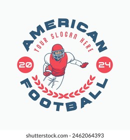 Vintage american football logo badge vector isolated. Football logo vector template. American football league vintage label, emblem and design element