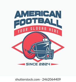 Vector de insignia de logotipo de Antiguas american football aislado. Plantilla de Vector con logotipo de fútbol. Etiqueta, emblema y elemento de diseño vintage de la liga de fútbol americano