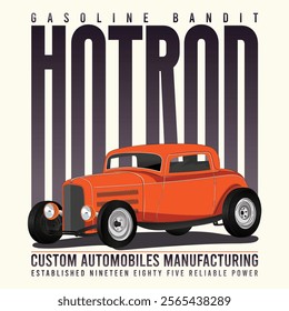 vintage american hotrod car vector illustration